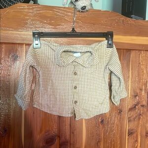 Kids Checkered Tan Shirt